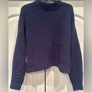 Hollister Co. Knit Navy Blue Mock Neck Sweater size Large